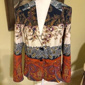 Etro Milano cotton paisley print jacket size 46 Italian